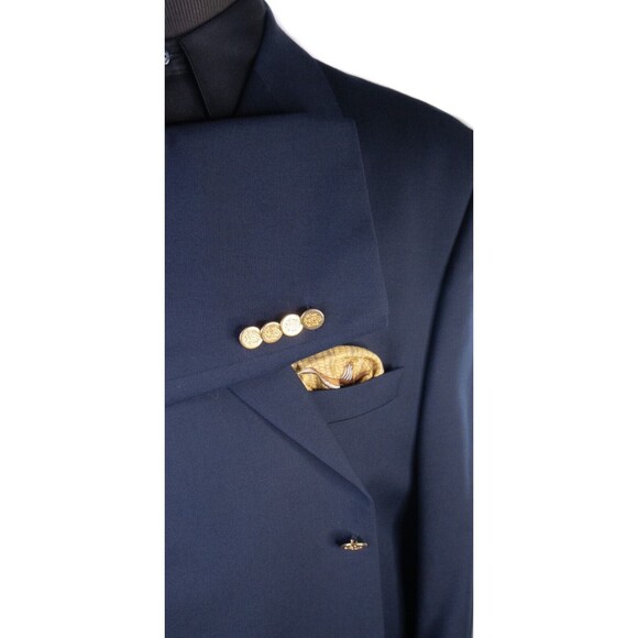 Joseph & Feiss Gold Classic Fit 100% Wool 2 Button 48S Navy Two Gold Buttons - Picture 6 of 14